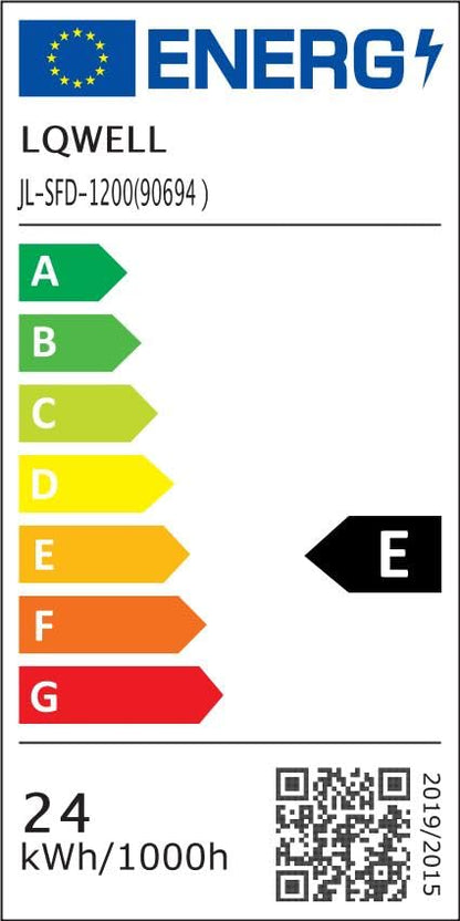 LQWELL LED Feuchtraumleuchte, LED Röhre 120x5.5x3cm IP65 Wasserfest, 24W 2750LM 6500K, Deckenleuchte Lange als Kellerleuchte, Wannenleuchte, Nassraumleuchte, Garagelampe, Werkstattlampe