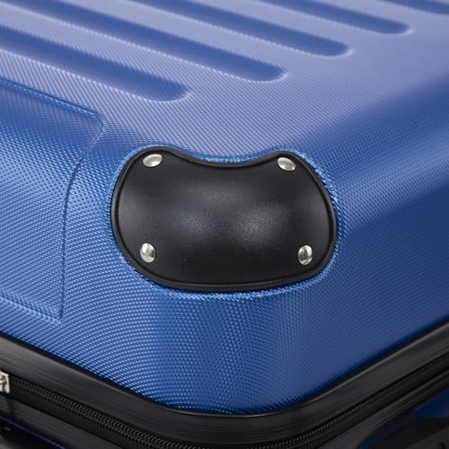 yonsly Koffer Suitcase M Saphirblau, Trolley Reisekoffer, Rollkoffer Handgepäck mit 4 Rollen 360°, ABS Hartschalen, Sicherheitsschloss, Weicher Gummigriff, 210D-Futter