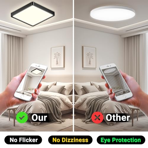 LQWELL® Ceiling Light LED Ceiling Lamp, IP44 Waterproof Bathroom Lamp Square Flat 18W 4000K 1600LM Modern Simple Lamp Thin for Living Room Bathroom Bedroom Kitchen Hallway Basement Office, 220 * 24mm