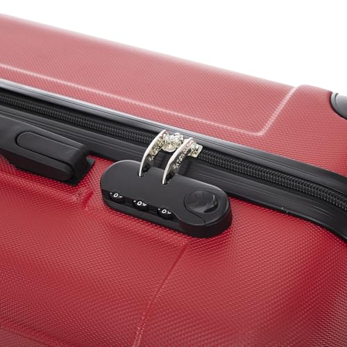 yonsly Koffer Suitcase L Rot, Trolley Reisekoffer, Rollkoffer Handgepäck mit 4 Rollen 360°, ABS Hartschalen, Sicherheitsschloss, Weicher Gummigriff, 210D-Futter