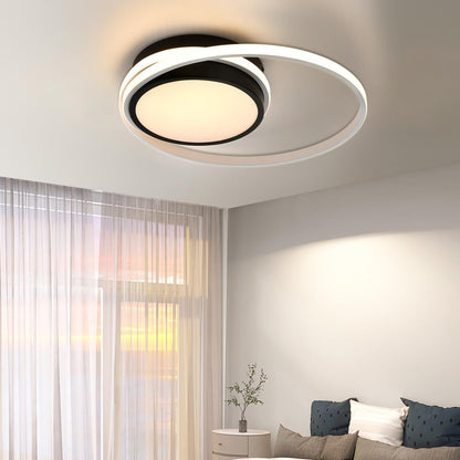 LQWELL® ceiling light LED ceiling lamp, 27.5W 3000K kitchen lamp modern bedroom lamp made of aluminum black white for living room bedroom kitchen balcony hallway basement office, 470 * 90mm