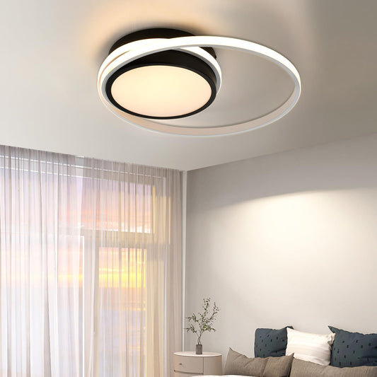 LQWELL® ceiling light LED ceiling lamp, 27.5W 3000K kitchen lamp modern bedroom lamp made of aluminum black white for living room bedroom kitchen balcony hallway basement office, 470 * 90mm
