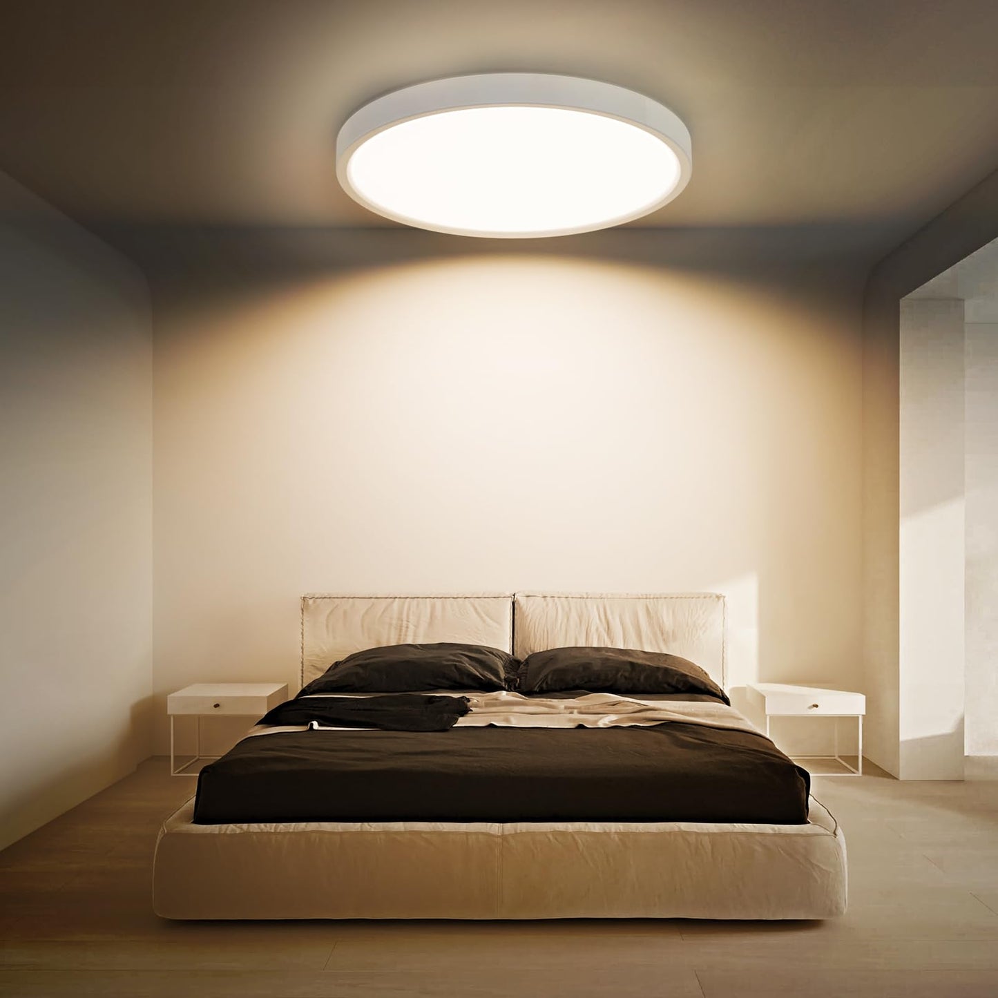 LQWELL® LED Deckenleuchte Dimmbar mit Fernbedienung, 40W 4300LM 3000-6500K RGB LED Deckenlampe, Runde Flache Deckenbeleuchtung IP44 für Wohnzimmer Schlafzimmer Esszimmer Balkon Korridor, 500 * 40mm