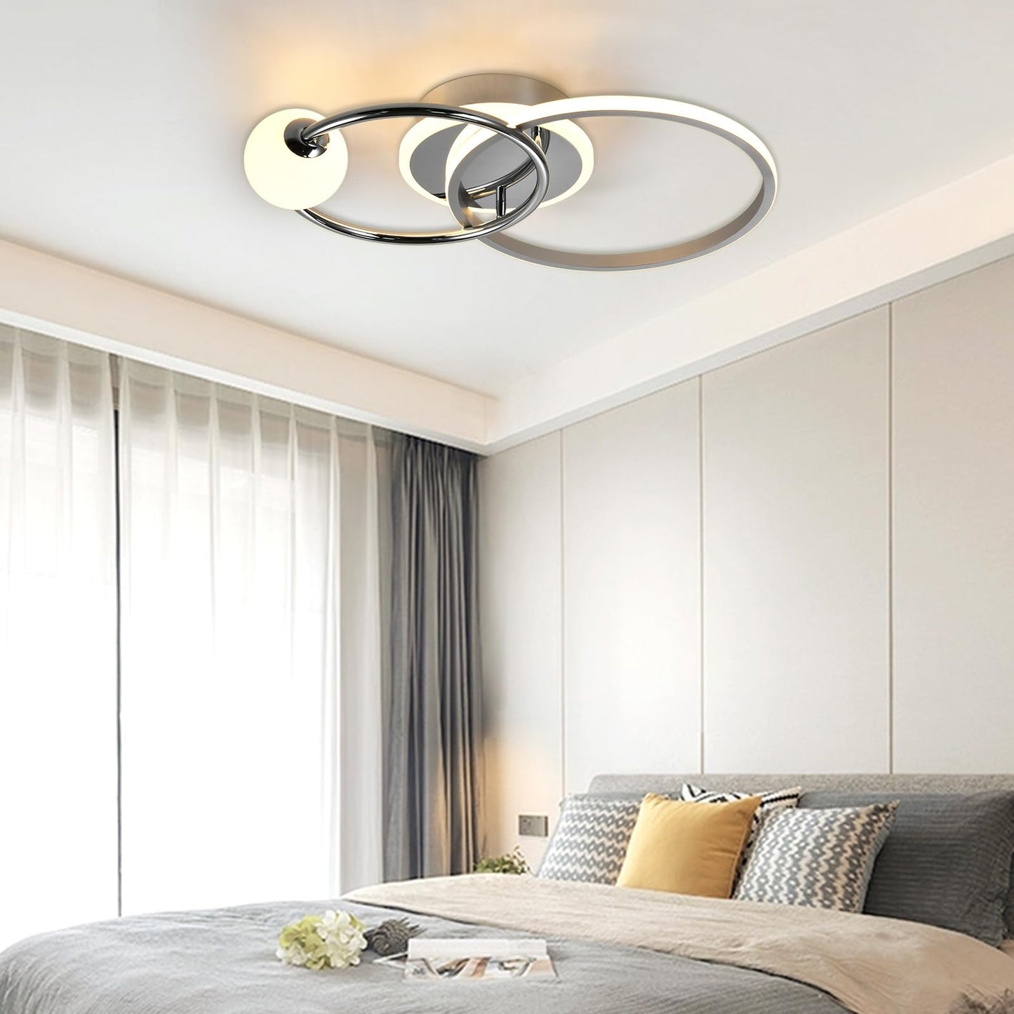 LQWELL® Deckenleuchte LED Deckenlampe, 14W 3000K Küchenlampe Modern Schlafzimmerlampe aus Aluminium für Wohnzimmer Schlafzimmer Küche Balkon Flur Keller Büro, 495 * 305 * 110mm
