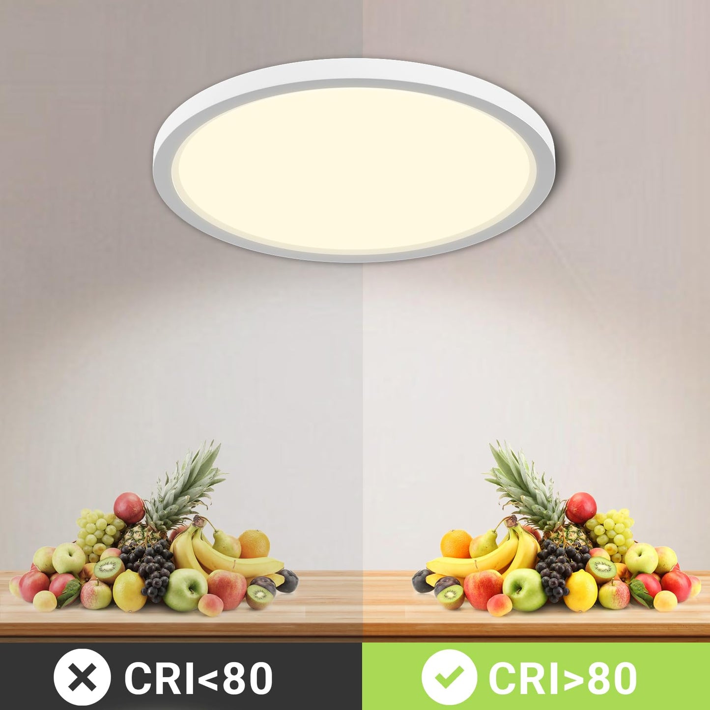 LQWELL® Deckenleuchte LED Deckenlampe, 1,6CM Ultradünn Rund Flach IP44 Wasserfest Badlampe 24W 4000K 2500LM Modern für Wohnzimmer Badezimmer Schlafzimmer Küche Balkon Keller Büro, 300 * 16mm
