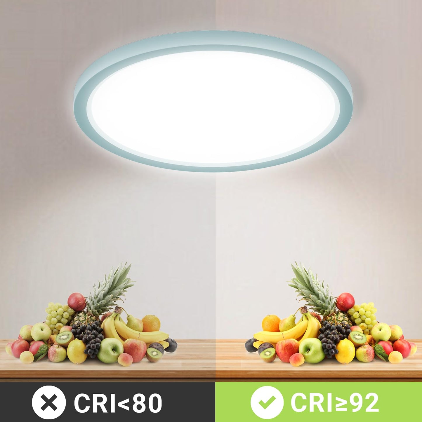 LQWELL® Ceiling Light LED Ceiling Lamp, IP44 Waterproof Bathroom Lamp Round Flat 18W 6000K 1600LM Modern Simple Lamp Thin for Living Room Bathroom Bedroom Kitchen Balcony Basement Office, 220 * 24mm