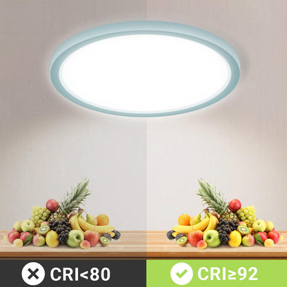 LQWELL® Ceiling Light LED Ceiling Lamp, IP44 Waterproof Bathroom Lamp Round Flat 18W 6000K 1600LM Modern Simple Lamp Thin for Living Room Bathroom Bedroom Kitchen Balcony Basement Office, 220 * 24mm