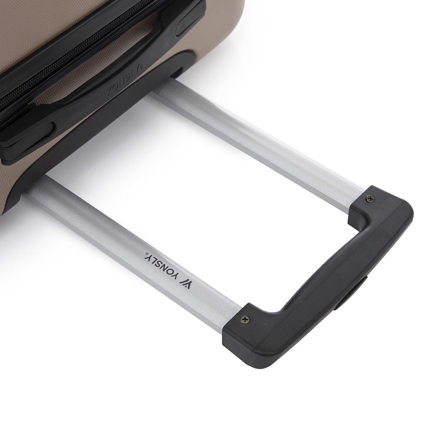 yonsly Koffer Suitcase M Champagner, Trolley Reisekoffer, Rollkoffer Handgepäck mit 4 Rollen 360°, ABS Hartschalen, Sicherheitsschloss, Weicher Gummigriff, 210D-Futter
