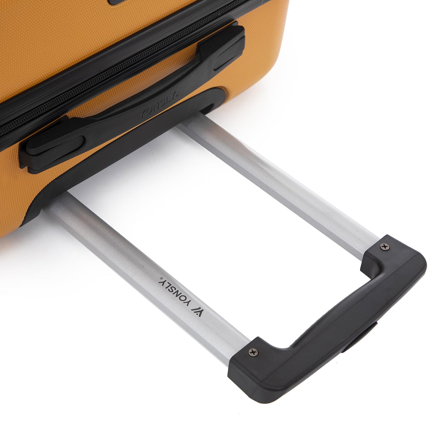 yonsly Koffer Suitcase M Orange, Trolley Reisekoffer, Rollkoffer Handgepäck mit 4 Rollen 360°, ABS Hartschalen, Sicherheitsschloss, Weicher Gummigriff, 210D-Futter