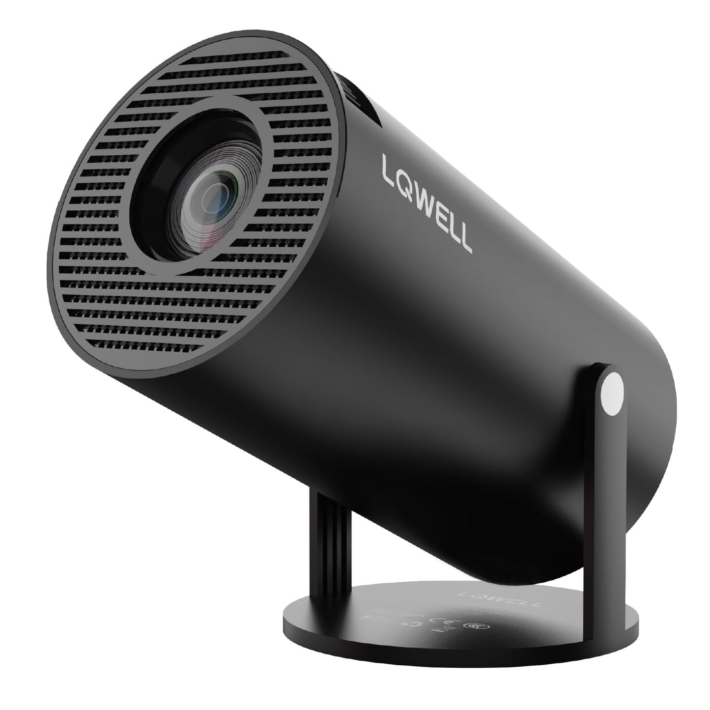 LQWELL HY300 PRO Mini Beamer, 4K 1080P Unterstützung, mit Android 11, WiFi 6, Bluetooth 5.0, unterstützt Airplay & Miracast, tragbarer Heim- und Outdoor-Beamer, für Android/iPhone/PC/Mac, Schwarz