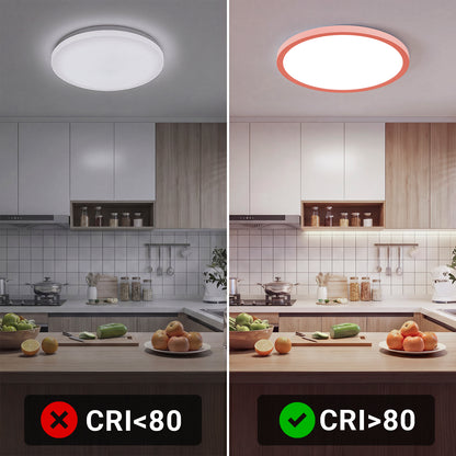 LED-Deckenleuchte mit CRI>80, bessere Farbwiedergabe im Vergleich