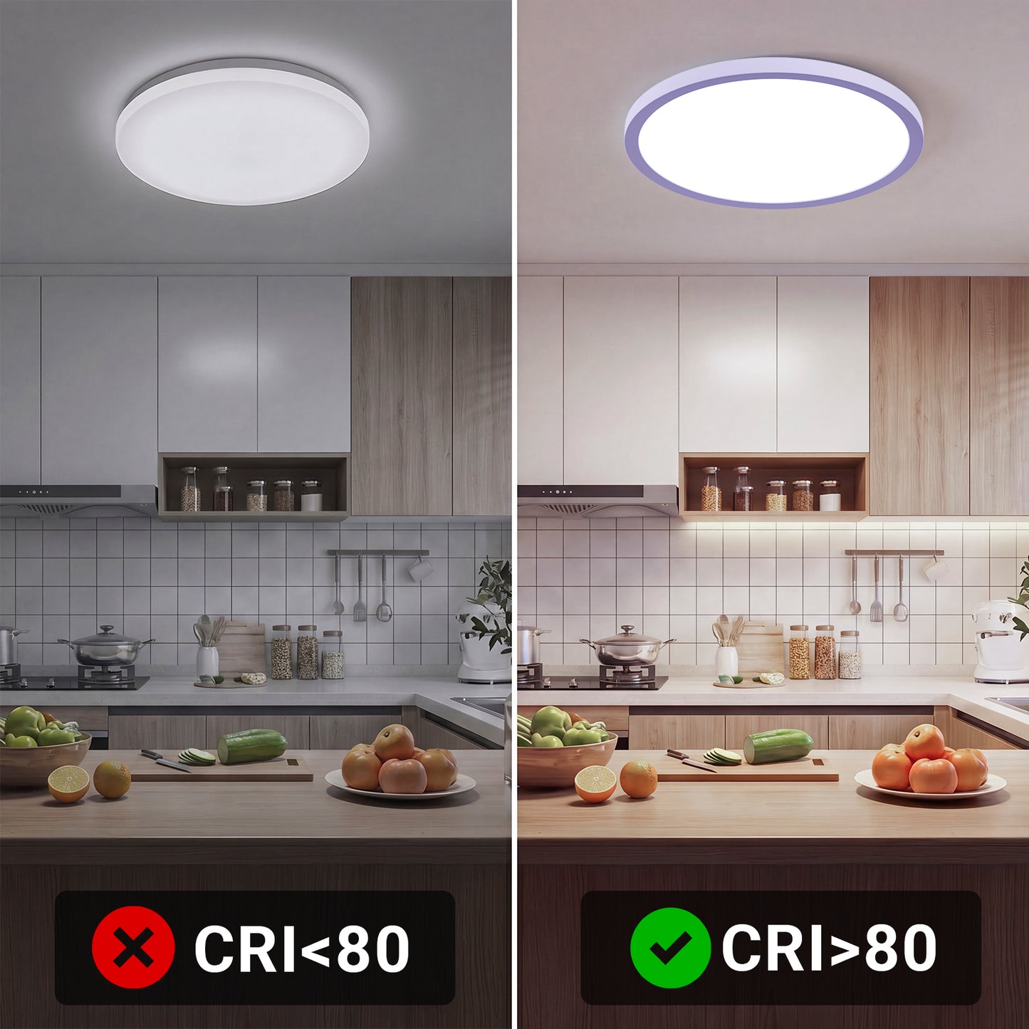 Runde LED-Deckenleuchte mit gleichmäßigem Licht, CRI>80