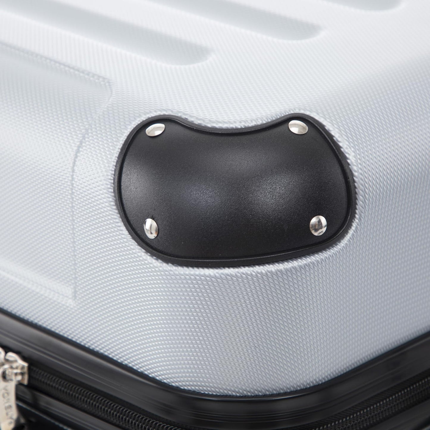 yonsly Koffer Suitcase L Silber, Trolley Reisekoffer, Rollkoffer Handgepäck mit 4 Rollen 360°, ABS Hartschalen, Sicherheitsschloss, Weicher Gummigriff, 210D-Futter
