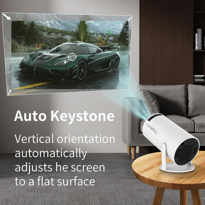 LQWELL® HY300 PRO Mini Projector, 4K 1080P Support, with Android 11, WiFi 6, Bluetooth 5.0, Supports Airplay & Miracast, Portable Home and Outdoor Projector, for Android/iPhone/PC/Mac/Switch