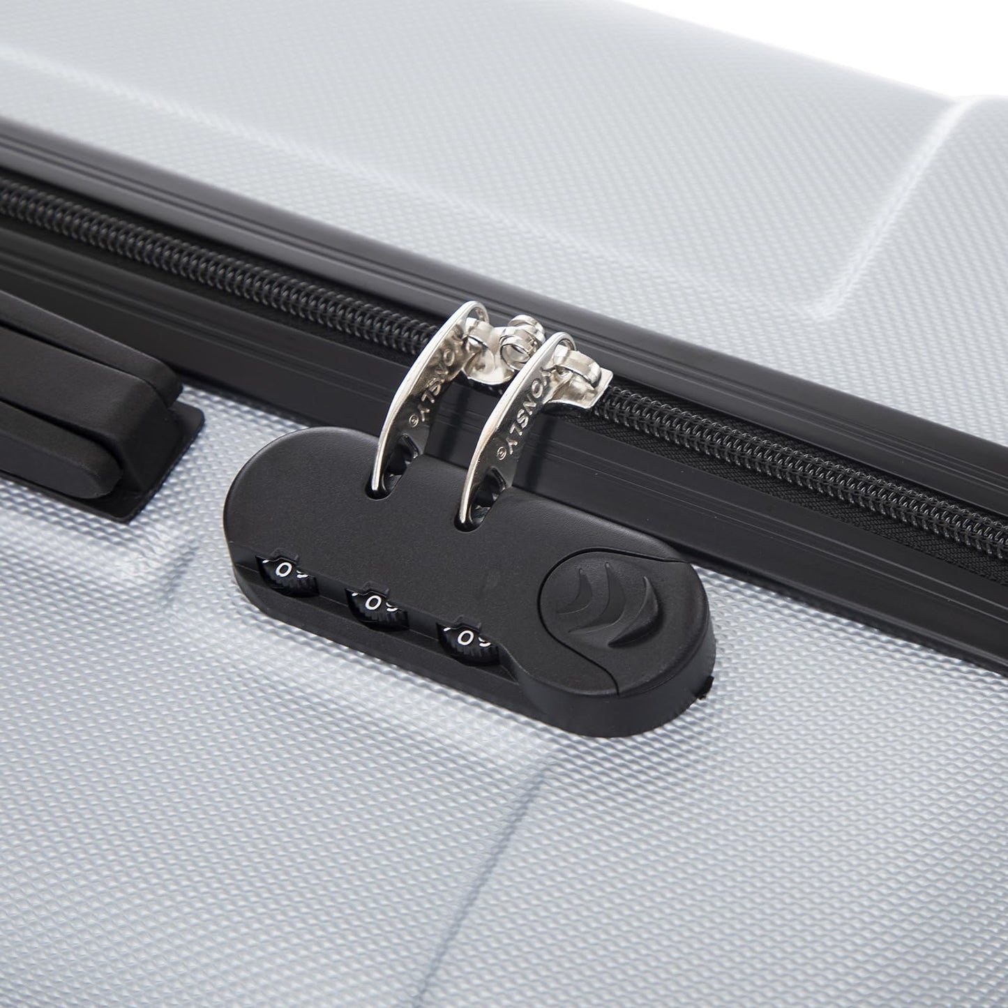 yonsly Koffer Suitcase L Silber, Trolley Reisekoffer, Rollkoffer Handgepäck mit 4 Rollen 360°, ABS Hartschalen, Sicherheitsschloss, Weicher Gummigriff, 210D-Futter