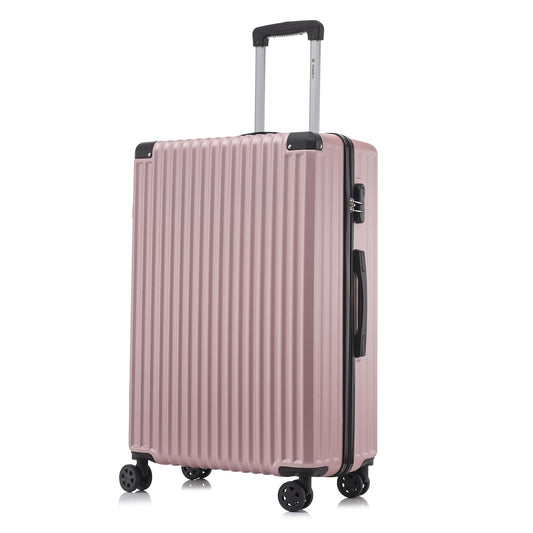 yonsly Trolley Reisekoffer Suitcase, Rollkoffer Handgepäck ABS Hartschalen mit 4 Rollen 360°, Sicherheitsschloss, Weicher Gummigriff, 210D-Futter (S, Roségold)