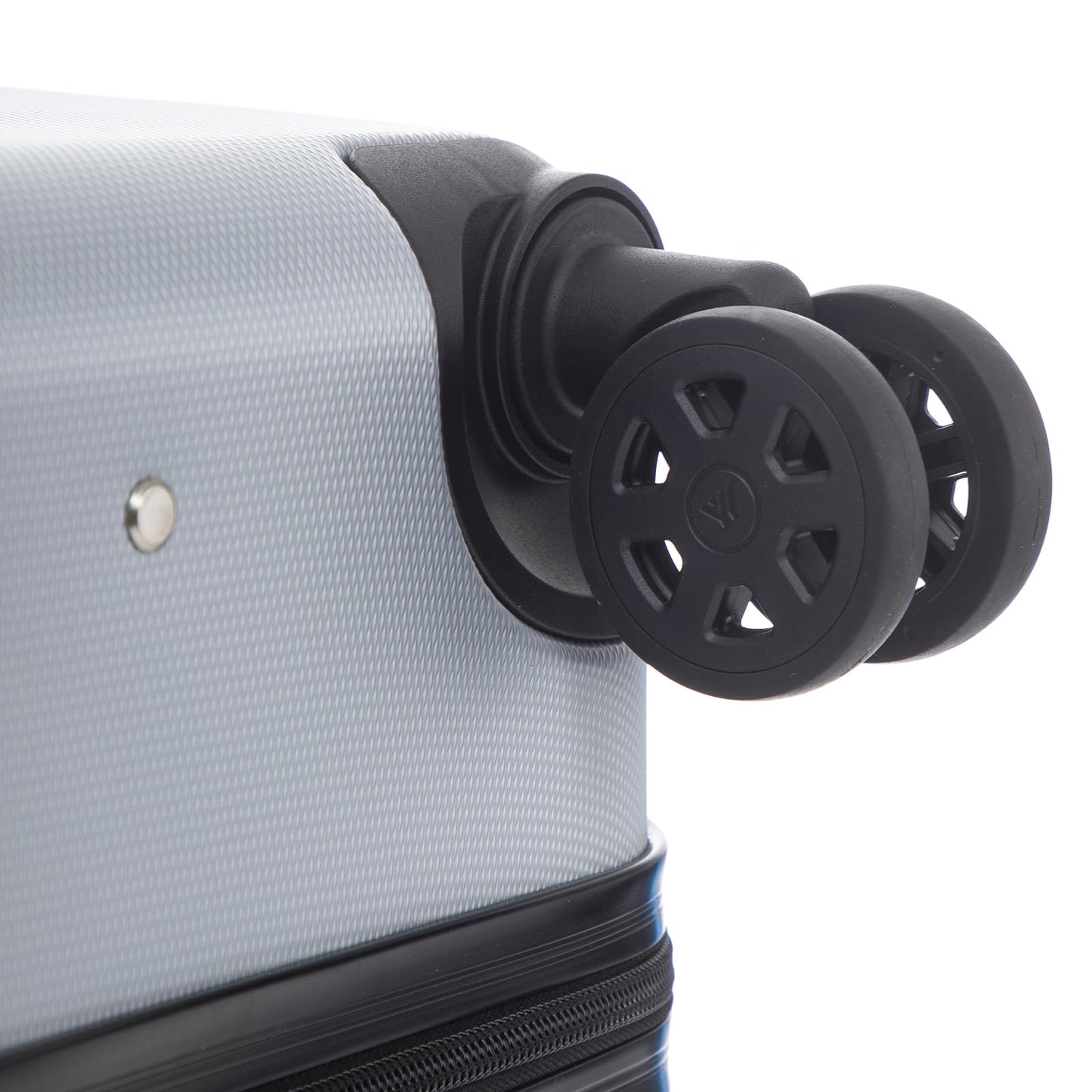 yonsly Koffer Suitcase L Silber, Trolley Reisekoffer, Rollkoffer Handgepäck mit 4 Rollen 360°, ABS Hartschalen, Sicherheitsschloss, Weicher Gummigriff, 210D-Futter