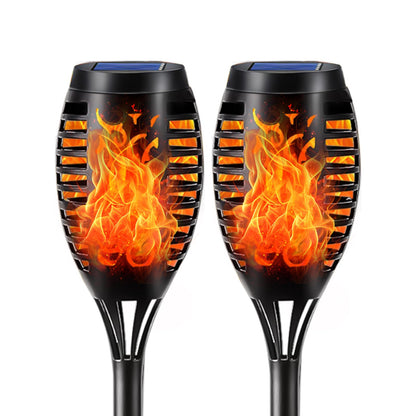 LQWELL® Solar Lights Solar Torch Light for Outdoor Garden 2 Pack 12 LED Solar Lamp with Realistic Flame Effect IP65 Waterproof Garden Torches Solar Path Backyard Lawn Lighting (2 Pack)