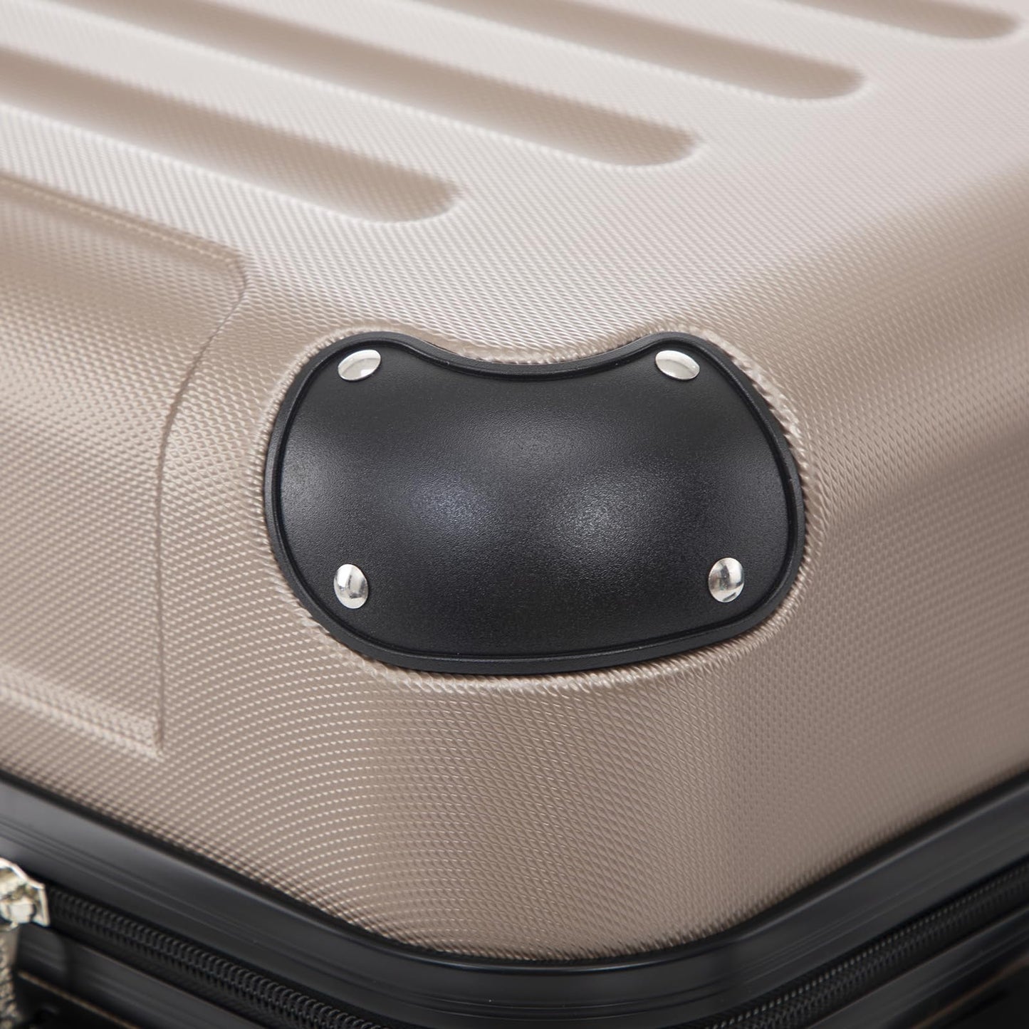 yonsly Koffer Suitcase M Champagner, Trolley Reisekoffer, Rollkoffer Handgepäck mit 4 Rollen 360°, ABS Hartschalen, Sicherheitsschloss, Weicher Gummigriff, 210D-Futter