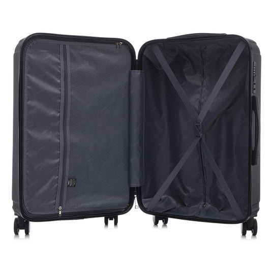 YONSLY® Koffer Trolley Reisekoffer Suitcase Set, Rollkoffer Handgepäck, Kofferset, Gepäckset mit 4 Rollen 360°, ABS Hartschalen, Zahlenschloss, Weicher Gummigriff (3er Set, M,L&XL, Schwarz)