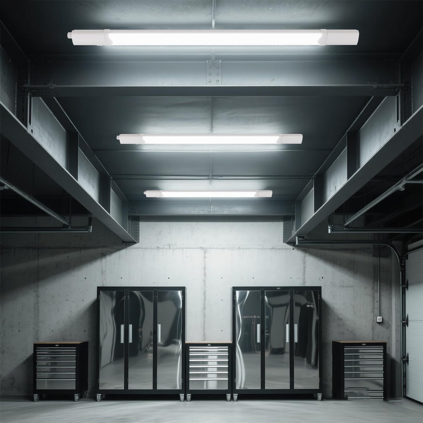 LQWELL LED Feuchtraumleuchte, LED Röhre 120x5.3x3.3cm IP65 Wasserfest, 36W 4100LM 6500K, Deckenleuchte Lange als Kellerleuchte, Wannenleuchte, Nassraumleuchte, Garagelampe, Werkstattlampe