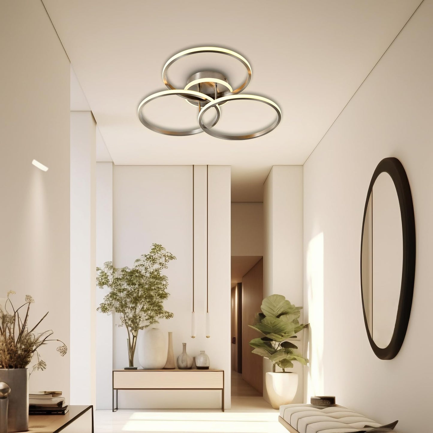 LQWELL ® Deckenleuchte LED Deckenlampe, 27.5W 3000K Küchenlampe Modern Schlafzimmerlampe aus Aluminium für Wohnzimmer Schlafzimmer Küche Balkon Flur Keller Büro, 530 * 130mm