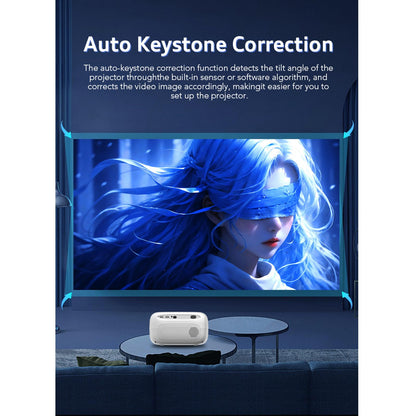 LQWELL® Beamer, HY700 Home Theater Projector 1080P, Supports WiFi 6, BT5.2 with Android OS, 120 Inch Display, Motorized Focus, for Phone/PC/Xbox, HDMI, USB