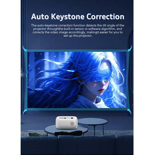 LQWELL® Beamer, HY700 Home Theater Projector 1080P, Supports WiFi 6, BT5.2 with Android OS, 120 Inch Display, Motorized Focus, for Phone/PC/Xbox, HDMI, USB