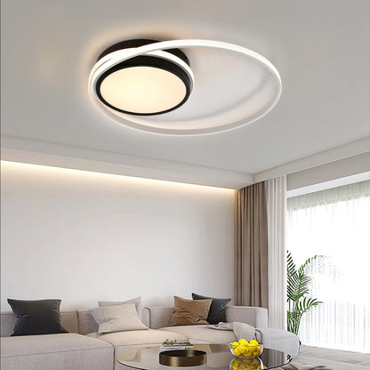 LQWELL ® Ceiling light LED ceiling lamp, 34.5W 3000K kitchen lamp modern bedroom lamp made of aluminum black white for living room bedroom kitchen balcony hallway basement office, 590 * 90mm