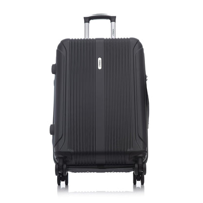 YONSLY® Suitcase Trolley Luggage Set, Rolling Suitcase Carry-on, Luggage Set, Travel Set with 4 360° Wheels, ABS Hardshell, Combination Lock, Soft Rubber Handle (3-piece Set, M,L&XL, Black)