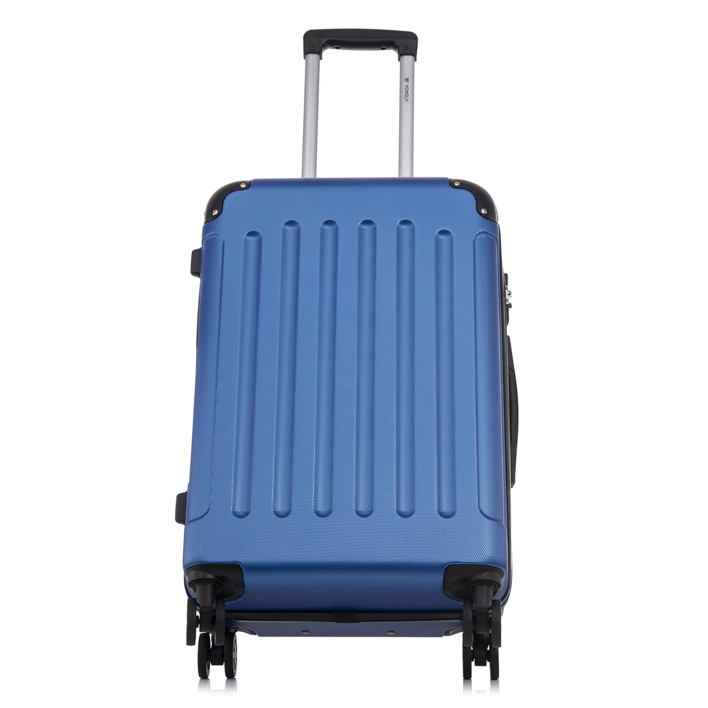 yonsly Koffer Suitcase L Saphirblau, Trolley Reisekoffer, Rollkoffer Handgepäck mit 4 Rollen 360°, ABS Hartschalen, Sicherheitsschloss, Weicher Gummigriff, 210D-Futter