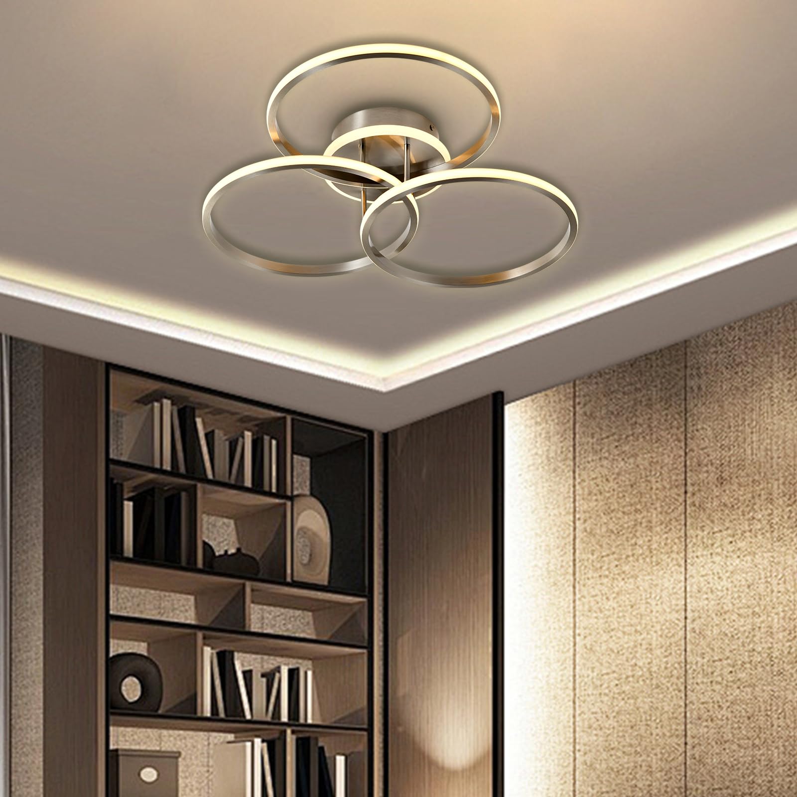 LQWELL ® Ceiling light LED ceiling lamp, 27.5W 3000K kitchen lamp modern bedroom lamp made of aluminum for living room bedroom kitchen balcony hallway basement office, 530 * 130mm