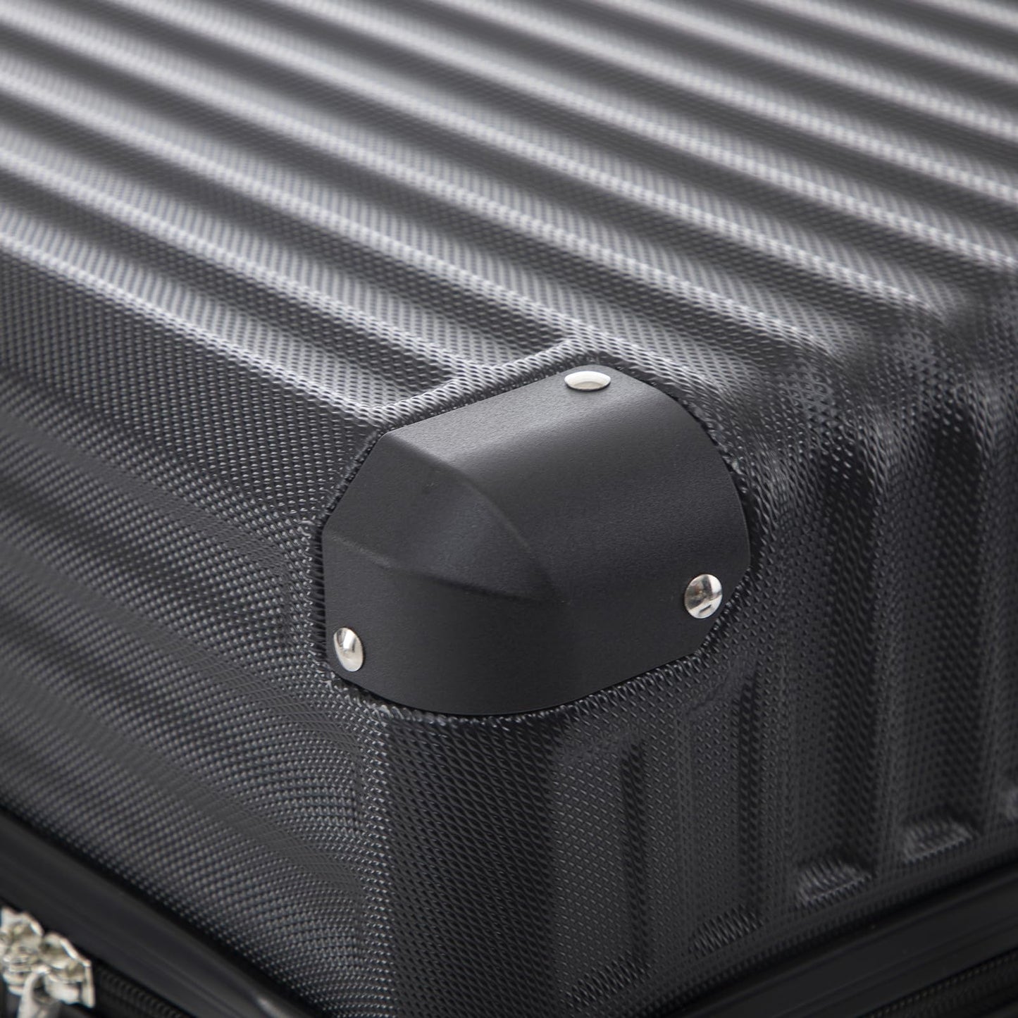 yonsly Trolley Reisekoffer Suitcase, Rollkoffer Handgepäck ABS Hartschalen mit 4 Rollen 360°, Sicherheitsschloss, Weicher Gummigriff, 210D-Futter (XL, Schwarz)