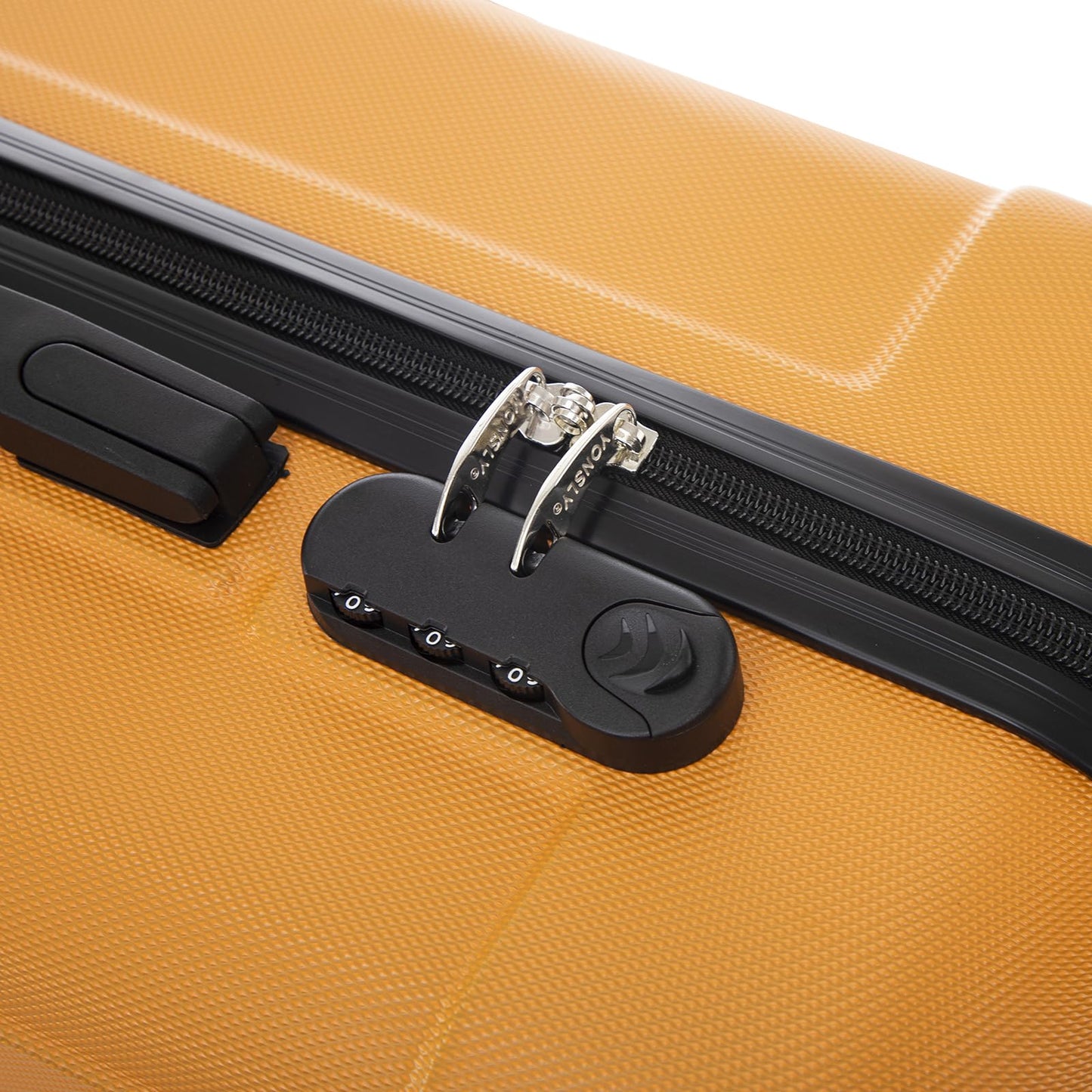 yonsly Koffer Suitcase M Orange, Trolley Reisekoffer, Rollkoffer Handgepäck mit 4 Rollen 360°, ABS Hartschalen, Sicherheitsschloss, Weicher Gummigriff, 210D-Futter