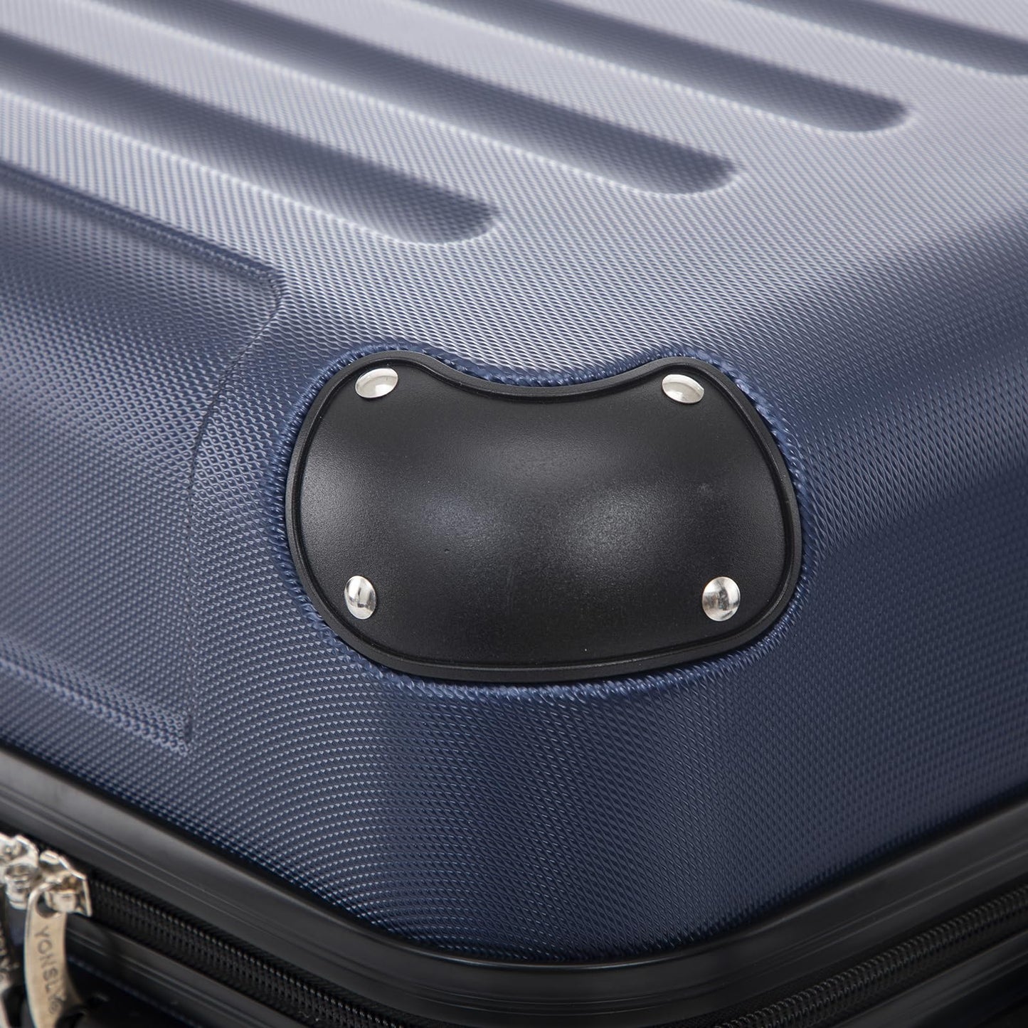 yonsly Koffer Suitcase L Dunkelblau, Trolley Reisekoffer, Rollkoffer Handgepäck mit 4 Rollen 360°, ABS Hartschalen, Sicherheitsschloss, Weicher Gummigriff, 210D-Futter