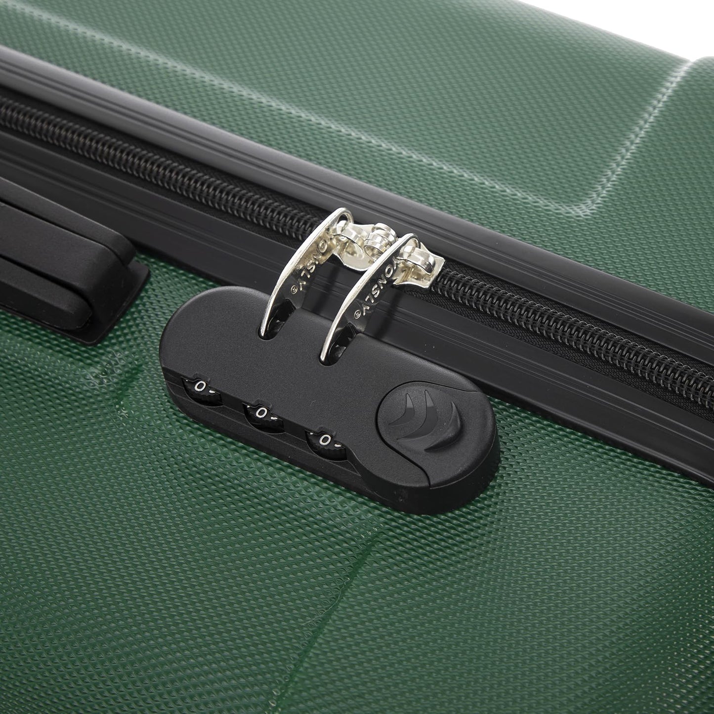 yonsly Koffer Suitcase XL Dunkelgrün, Trolley Reisekoffer, Rollkoffer Handgepäck mit 4 Rollen 360°, ABS Hartschalen, Sicherheitsschloss, Weicher Gummigriff, 210D-Futter