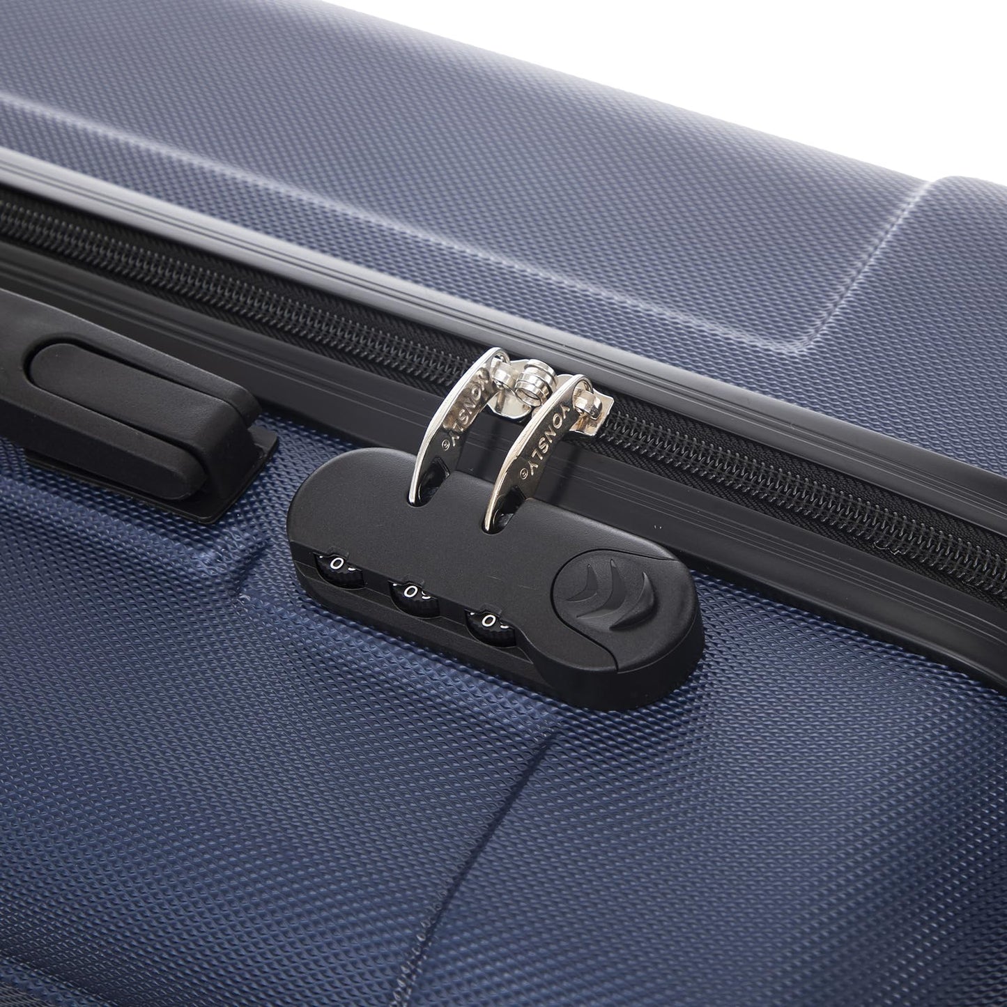 yonsly Koffer Suitcase L Dunkelblau, Trolley Reisekoffer, Rollkoffer Handgepäck mit 4 Rollen 360°, ABS Hartschalen, Sicherheitsschloss, Weicher Gummigriff, 210D-Futter