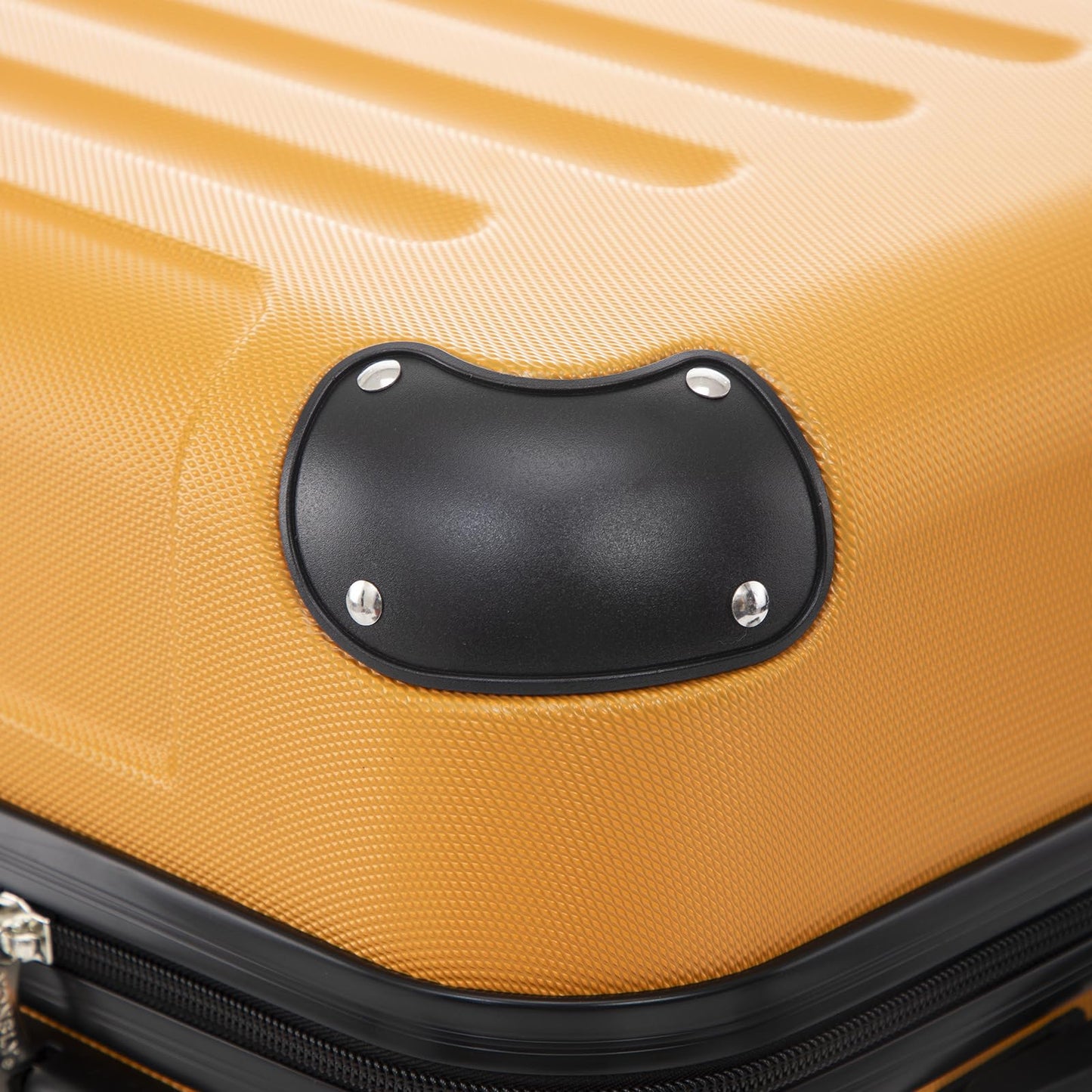 yonsly Koffer Suitcase M Orange, Trolley Reisekoffer, Rollkoffer Handgepäck mit 4 Rollen 360°, ABS Hartschalen, Sicherheitsschloss, Weicher Gummigriff, 210D-Futter