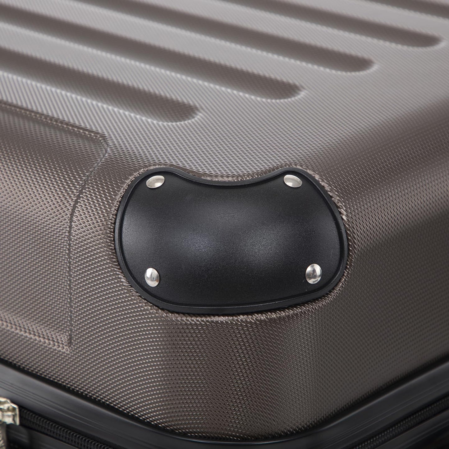 yonsly Koffer Suitcase M Braun, Trolley Reisekoffer, Rollkoffer Handgepäck mit 4 Rollen 360°, ABS Hartschalen, Sicherheitsschloss, Weicher Gummigriff, 210D-Futter
