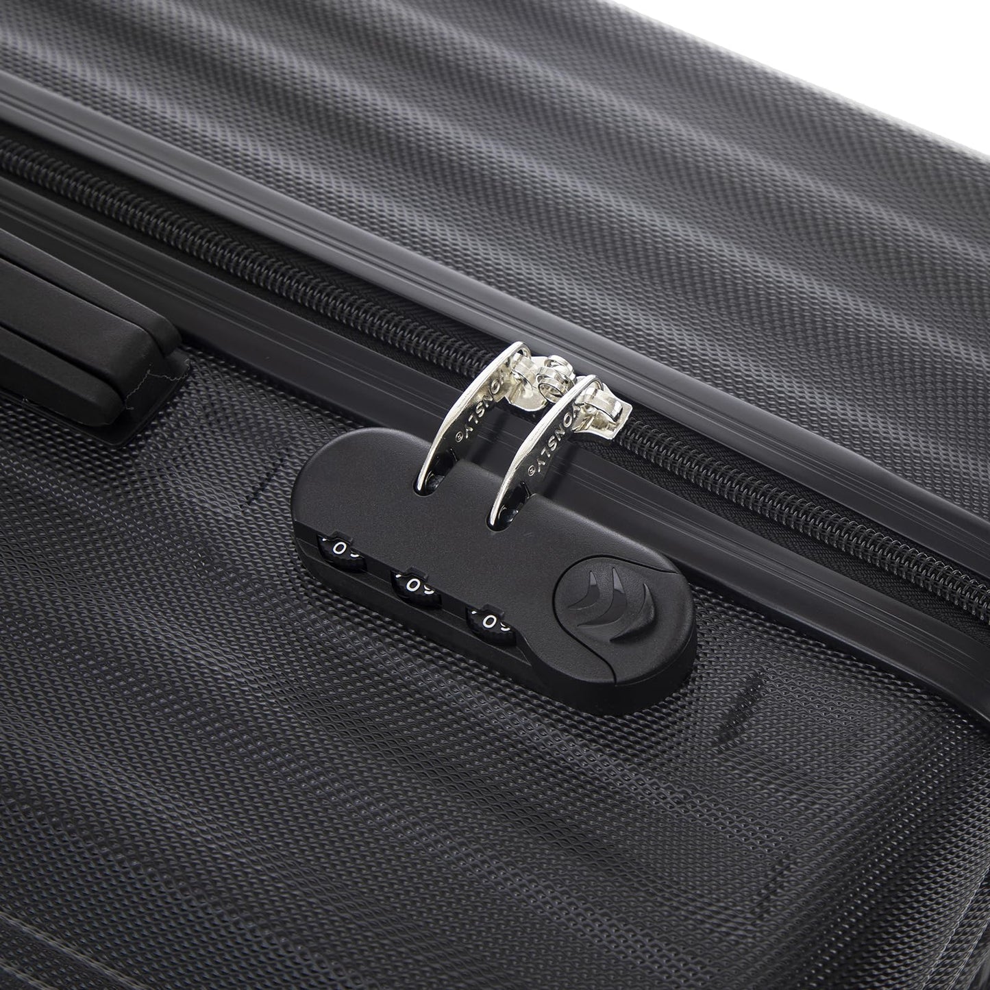 yonsly Trolley Reisekoffer Suitcase, Rollkoffer Handgepäck ABS Hartschalen mit 4 Rollen 360°, Sicherheitsschloss, Weicher Gummigriff, 210D-Futter (XL, Schwarz)