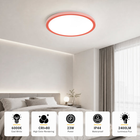 Runde LED-Deckenleuchte, IP44, flach, kaltweißes Licht 6000K