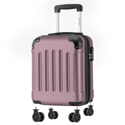 YONSLY® Cabin Suitcase with Detachable Wheels, S Suitcase, Trolley Travel Suitcase, Rolling Suitcase Carry-on with 4 360° Wheels, Hardshell Travel Suitcase, Combination Lock, Rubber Handle