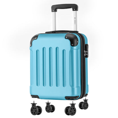 YONSLY® Cabin Suitcase with Detachable Wheels, S Suitcase, Trolley Travel Suitcase, Rolling Suitcase Carry-on with 4 360° Wheels, Hardshell Travel Suitcase, Combination Lock, Rubber Handle