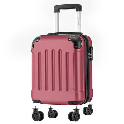 YONSLY® Cabin Suitcase with Detachable Wheels, S Suitcase, Trolley Travel Suitcase, Rolling Suitcase Carry-on with 4 360° Wheels, Hardshell Travel Suitcase, Combination Lock, Rubber Handle