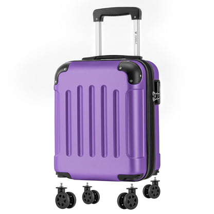 YONSLY® Cabin Suitcase with Detachable Wheels, S Suitcase, Trolley Travel Suitcase, Rolling Suitcase Carry-on with 4 360° Wheels, Hardshell Travel Suitcase, Combination Lock, Rubber Handle