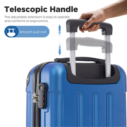YONSLY® Cabin Suitcase with Detachable Wheels, S Suitcase, Trolley Travel Suitcase, Rolling Suitcase Carry-on with 4 360° Wheels, Hardshell Travel Suitcase, Combination Lock, Rubber Handle
