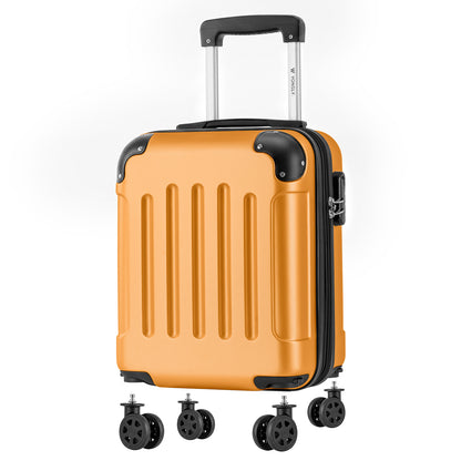 YONSLY® Cabin Suitcase with Detachable Wheels, S Suitcase, Trolley Travel Suitcase, Rolling Suitcase Carry-on with 4 360° Wheels, Hardshell Travel Suitcase, Combination Lock, Rubber Handle