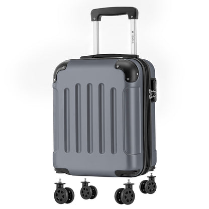 YONSLY® Cabin Suitcase with Detachable Wheels, S Suitcase, Trolley Travel Suitcase, Rolling Suitcase Carry-on with 4 360° Wheels, Hardshell Travel Suitcase, Combination Lock, Rubber Handle