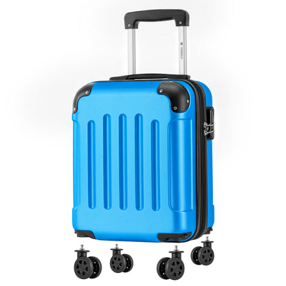 YONSLY® Cabin Suitcase with Detachable Wheels, S Suitcase, Trolley Travel Suitcase, Rolling Suitcase Carry-on with 4 360° Wheels, Hardshell Travel Suitcase, Combination Lock, Rubber Handle