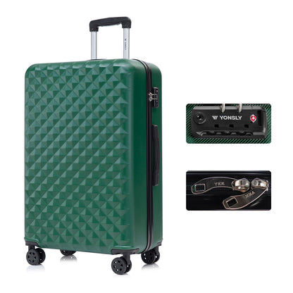 YONSLY® Premium Travel Suitcase TSA Lock, YKK Zipper Hard-Shell Suitcase Trolley Cabin Luggage Roller Suitcase Carry-on 4 Wheels